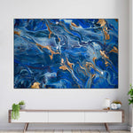 Navy And Gold Abstract Wall Art