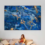 Navy And Gold Abstract Wall Art