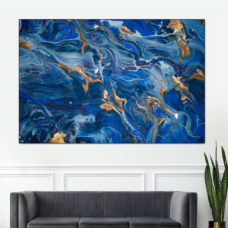 Navy And Gold Abstract Wall Art