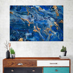 Navy And Gold Abstract Wall Art