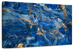 Navy And Gold Abstract Wall Art