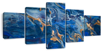 Navy And Gold Abstract Wall Art