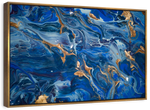 Navy And Gold Abstract Wall Art