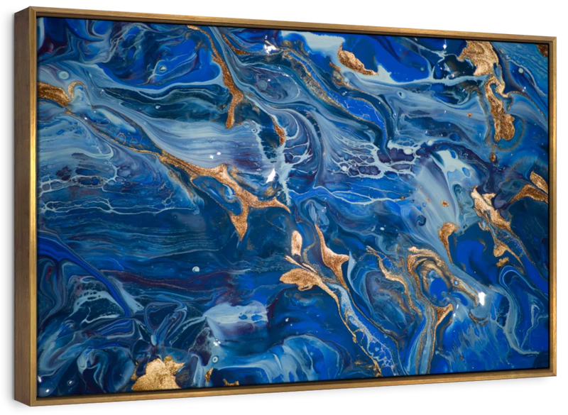 Navy And Gold Abstract Wall Art
