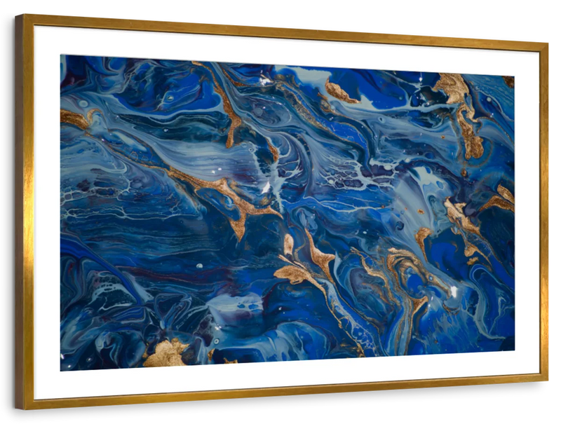 Navy And Gold Abstract Wall Art