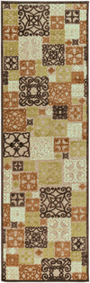 Woodbine Modern Orange/Beige/Olive Area Rug