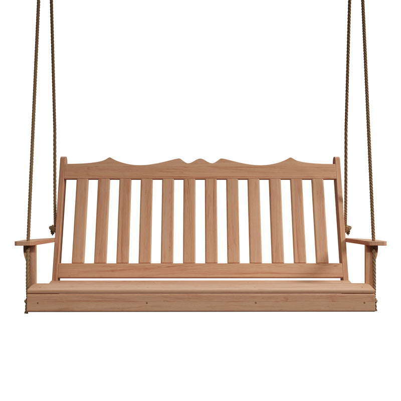 Keystone Amish Co. 6 Foot York Red Cedar Porch Swing, Unfinished