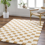 Atira Mustard Checkered Area Rug