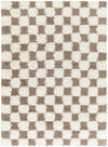 Atira Brown Checkered Area Rug