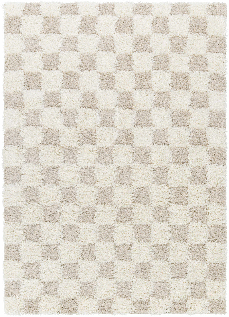 Atira Light Brown Checkered Area Rug