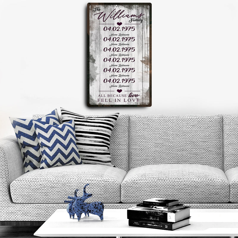 Family Dates Sign