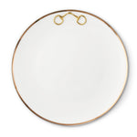 Gold Bit Bone China Round Dinner Plate Gold Rim