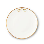 Gold Bit Bone China Round Salad / Dessert Plate Gold Rim