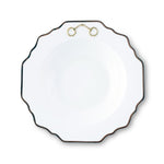 Gold Bit Bone China Scallop Soup Plate Gold Rim