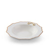 Gold Bit Bone China Scallop Soup Plate Gold Rim