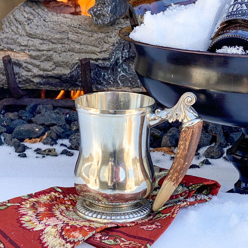 Curved English Mug -  Antler Handle