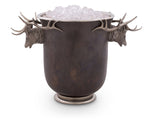 Elk Head Handle Bronze Ice Bucket