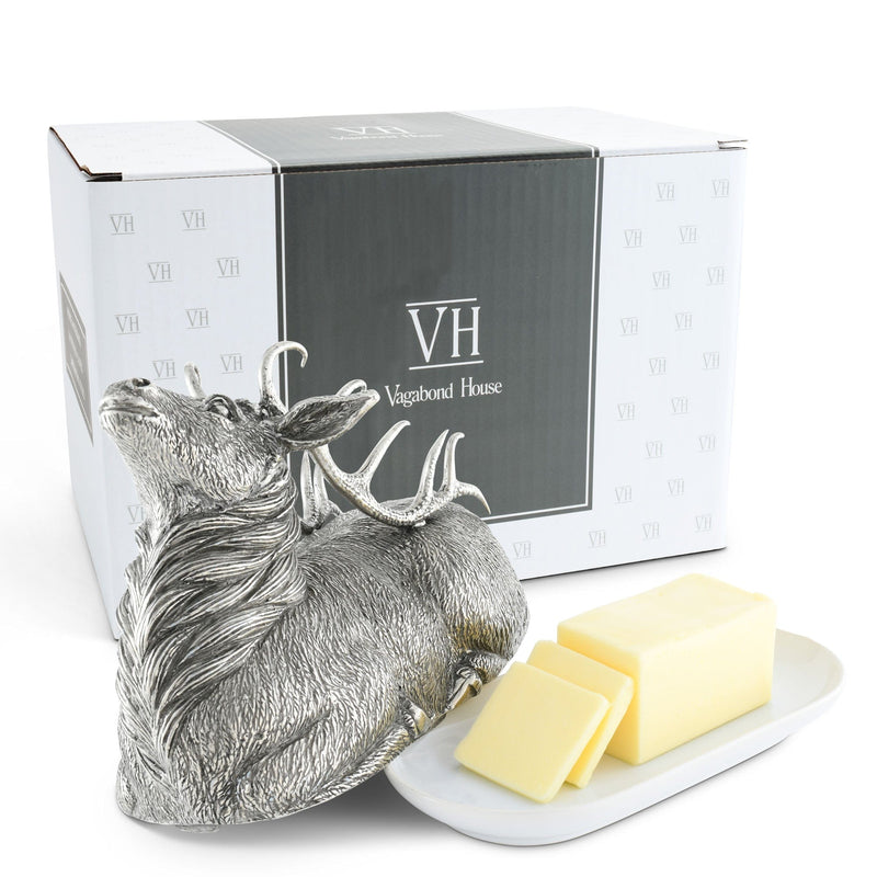 Pewter Stag Butter Dish