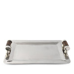 Stainless Serving Tray Composite Antler Handles