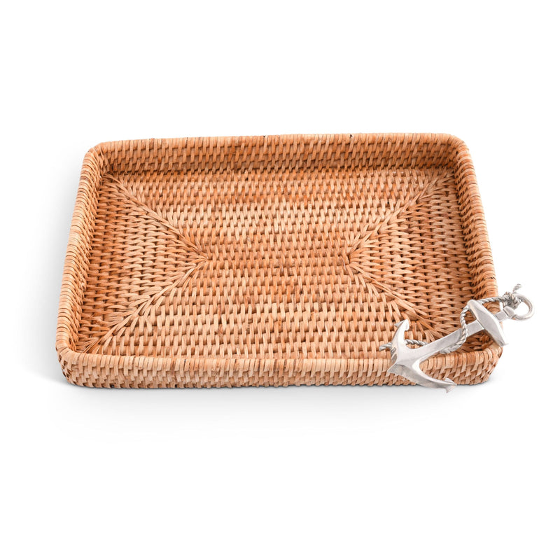 Anchor Catchall Tray Hand Woven Wicker Rattan