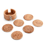 Anchor Hand Woven Wicker Rattan Coaster Set - 6 Coasters