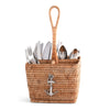 Anchor Hand Woven Wicker Rattan Flatware Caddy