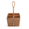 Anchor Hand Woven Wicker Rattan Flatware Caddy