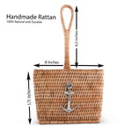 Anchor Hand Woven Wicker Rattan Flatware Caddy