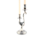 Two Taper Pewter Song Bird Candelabra