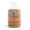 Orchid Drinking Glass Covered with Hand Woven Wicker Rattan - Set of 4