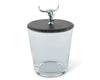 Hand Blown Glass Ice Bucket with Cow Skull Knob