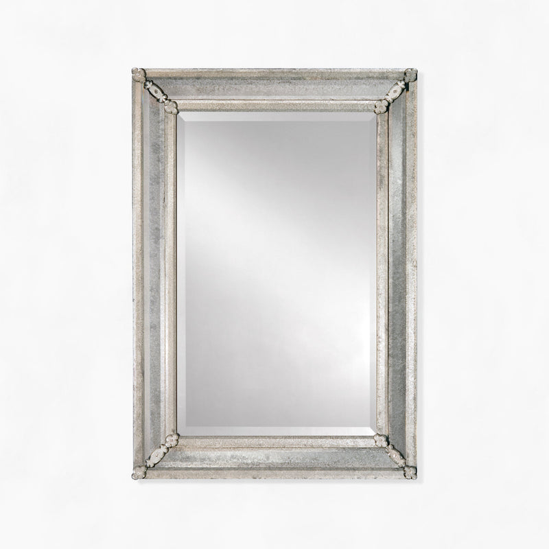 Rectangular Venetian glass mirror.