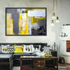 Yellow On Gray Abstract Wall Art