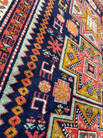 Vintage Hand-knotted Yerevan Armenian Kazak Rug 4 x 7
