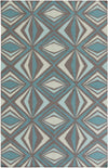 Albion Modern Charcoal Gray & Teal Area Rug