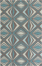 Albion Modern Charcoal Gray & Teal Area Rug