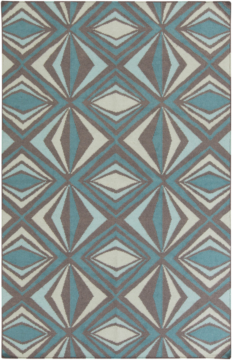 Albion Modern Charcoal Gray & Teal Area Rug