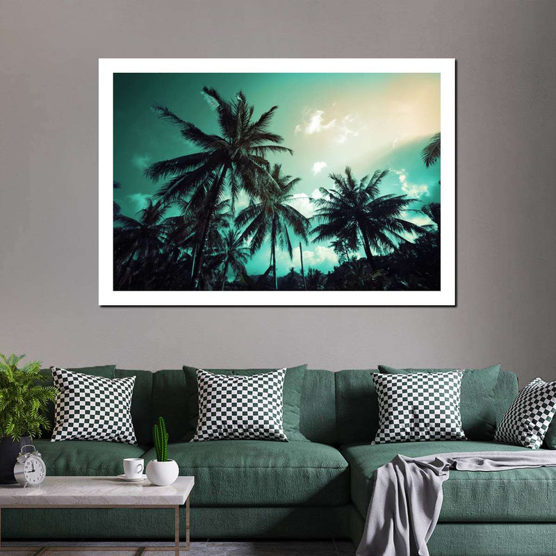 Retro Style Palm Trees Wall Art