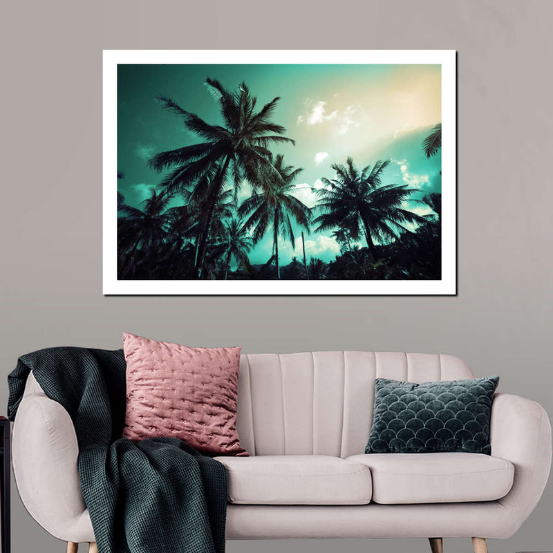 Retro Style Palm Trees Wall Art