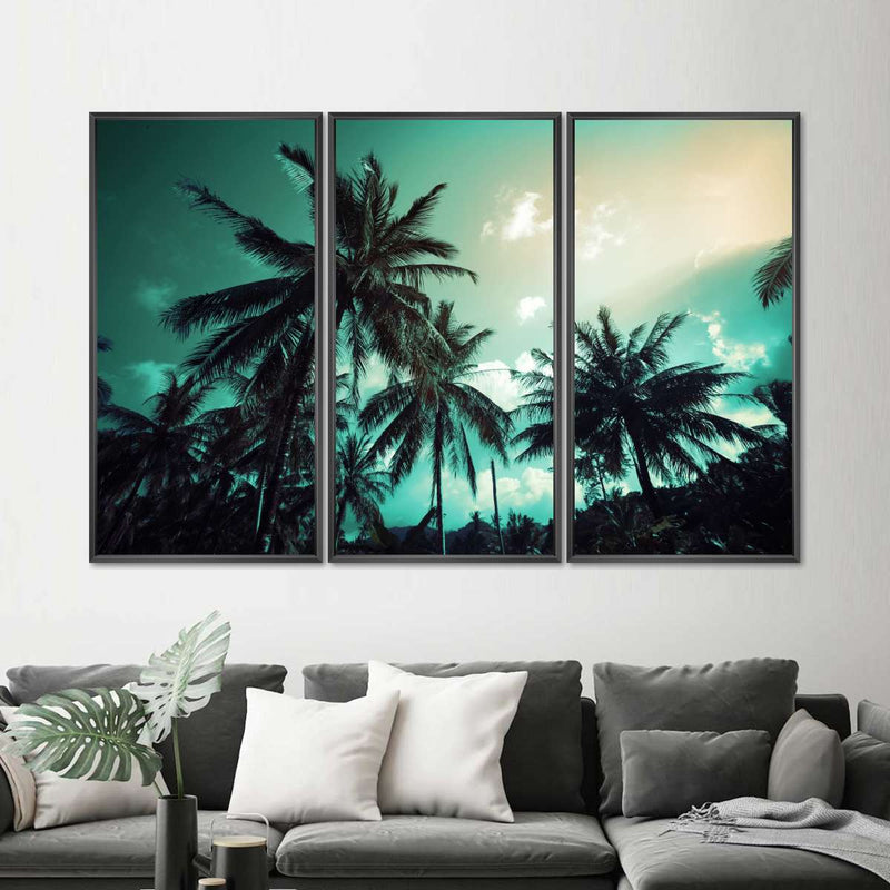 Retro Style Palm Trees Wall Art