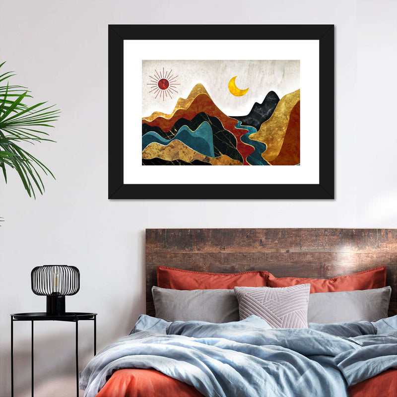 Textured Mountain Landscape Abstract Wall Art