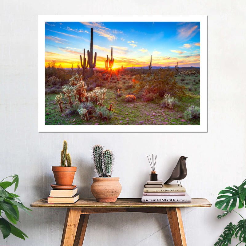 Sonoran Desert Sunset Landscape Wall Art