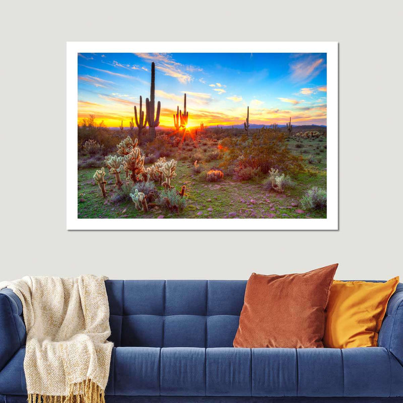 Sonoran Desert Sunset Landscape Wall Art