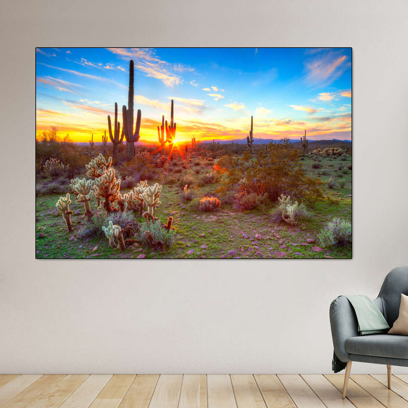 Sonoran Desert Sunset Landscape Wall Art