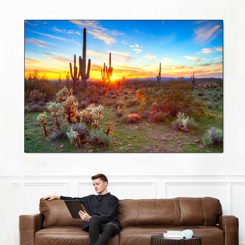 Sonoran Desert Sunset Landscape Wall Art