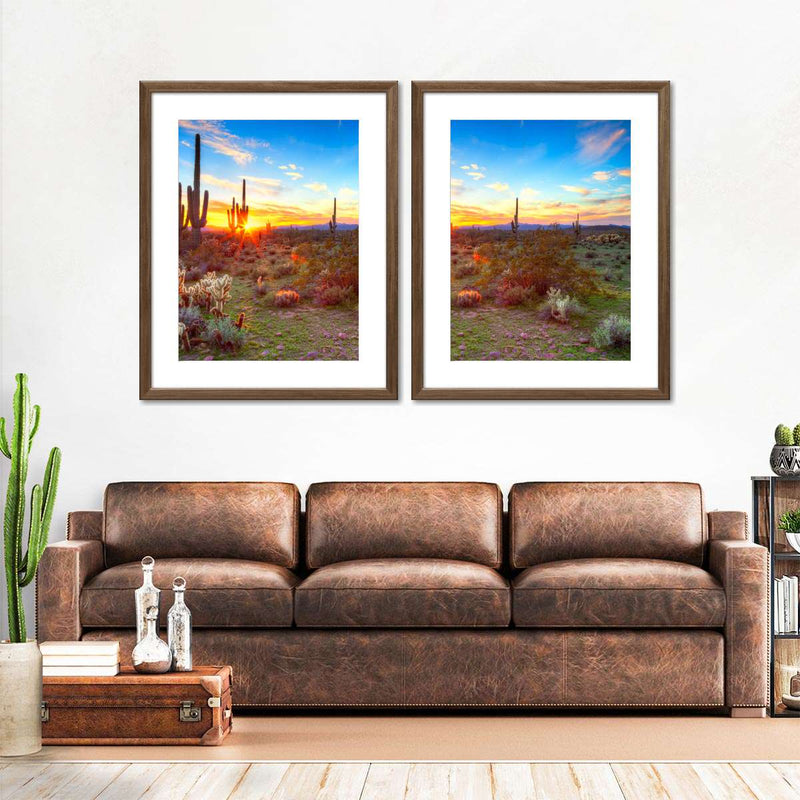 Sonoran Desert Sunset Landscape Wall Art