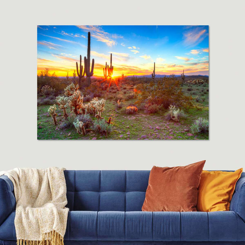 Sonoran Desert Sunset Landscape Wall Art