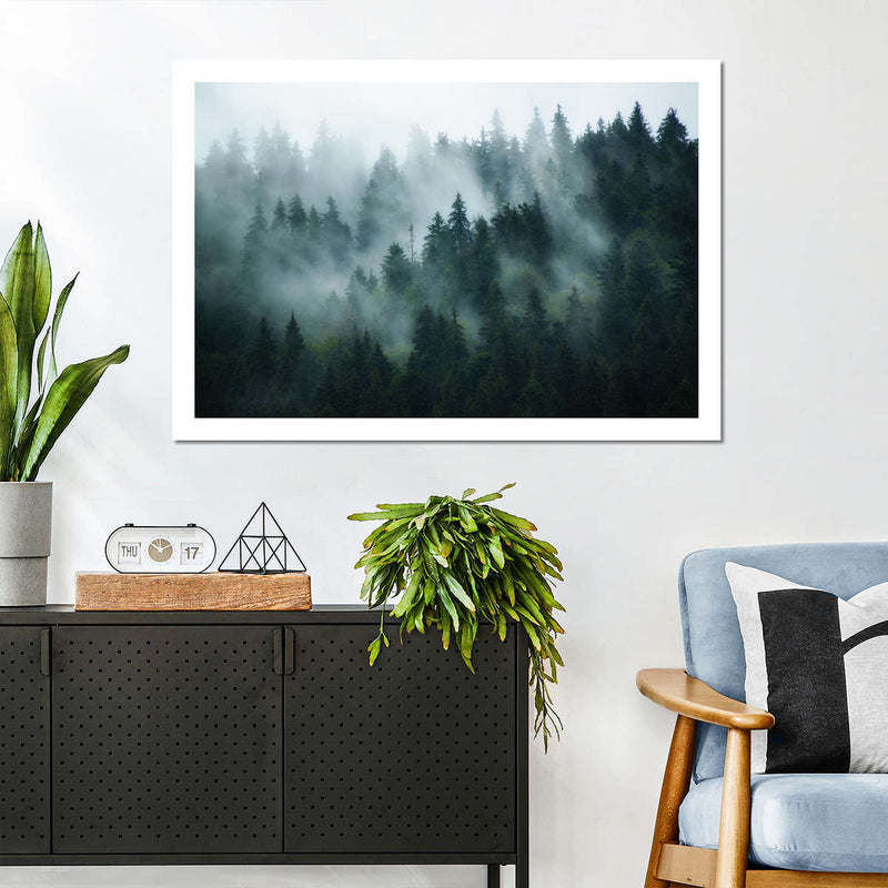 Misty Fir Forest Wall Art
