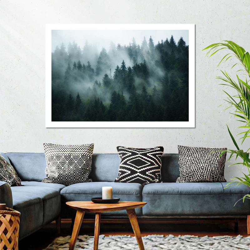 Misty Fir Forest Wall Art