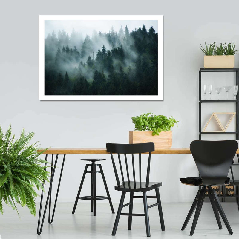 Misty Fir Forest Wall Art